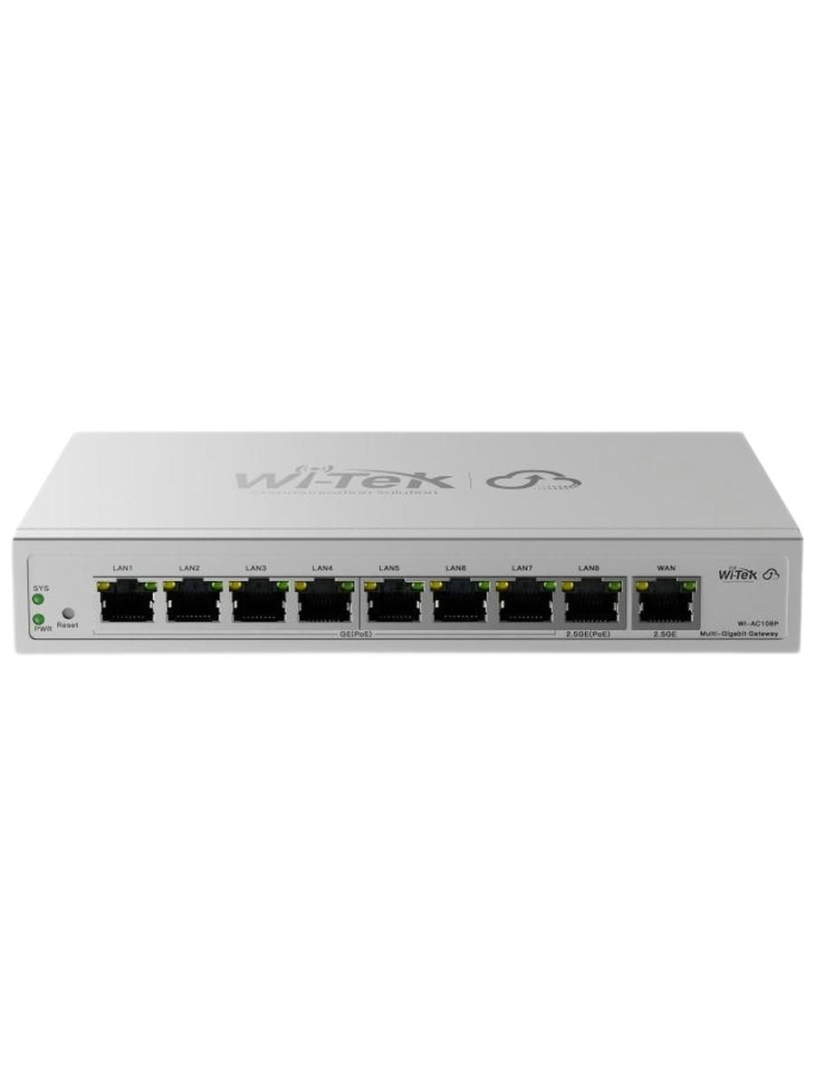 Контроллер точек доступа Wi-Fi аппаратный Wi-Tek WI-AC108P v2, поддержка до 64-х точек доступа, 9 портов 1000Base-T, поддержка PoE