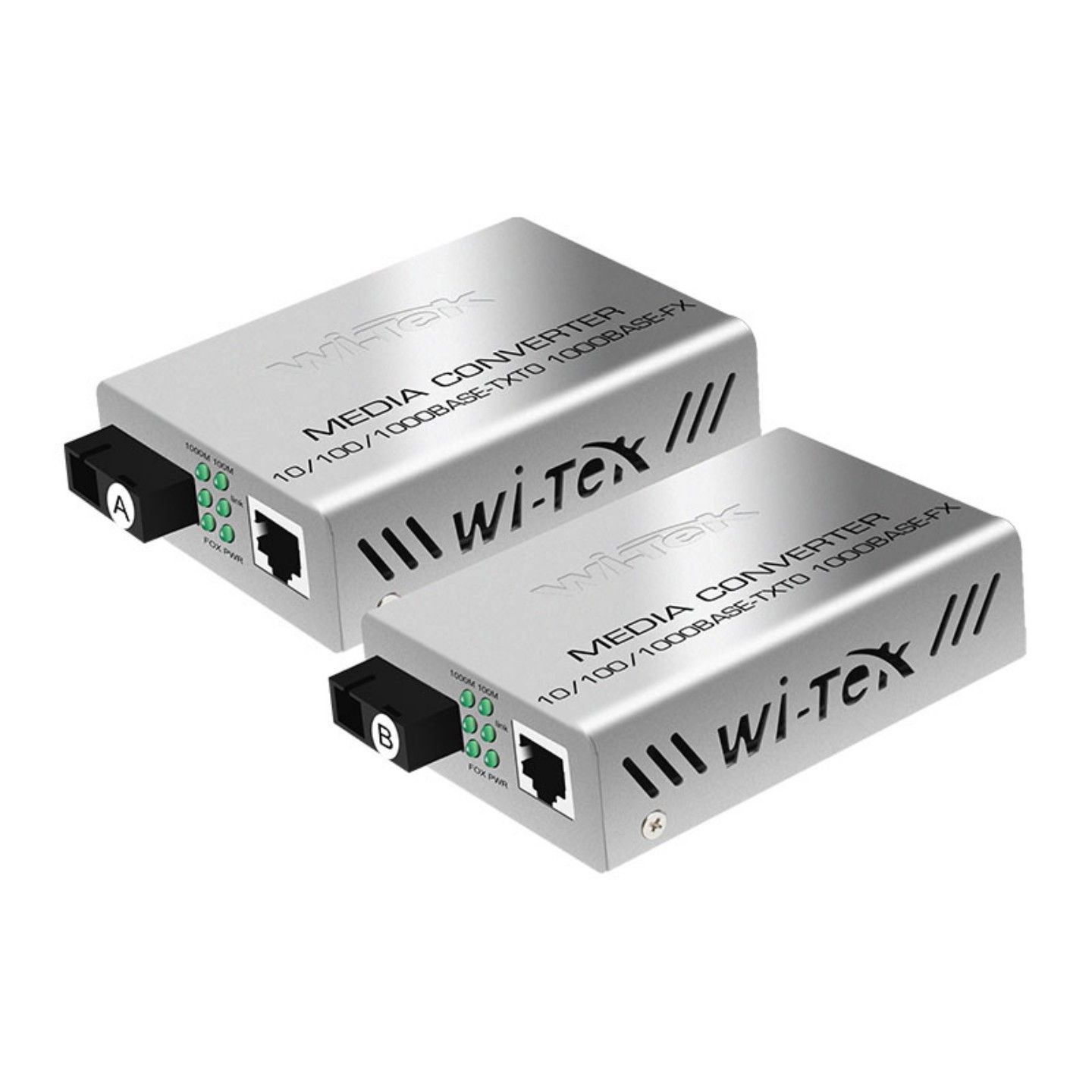 Медиаконвертер WI-MC101G, 1000Mb/s, для SM оптоволокна, SC порт, до 25км, комплект 2шт, 1310/1550нм