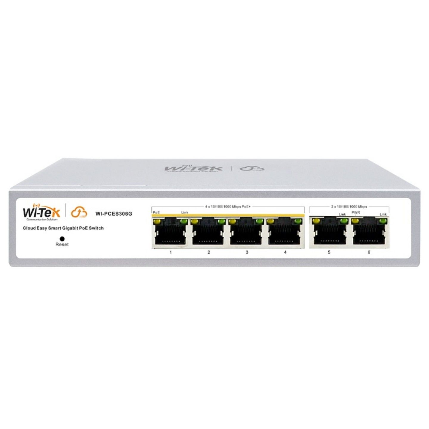 Коммутатор настраиваемый Wi-Tek WI-PCES306G v2, PoE 60Вт, порты 4 PoE GE + 2GE, Easy Smart