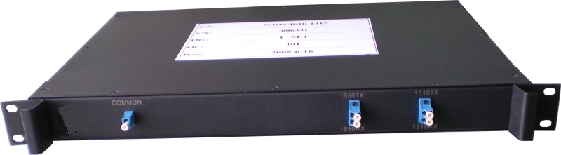Мультиплексор, WDM, две волны Tx+Rx 1310 и 1550 в одноволокннный кабель, LC, 19"