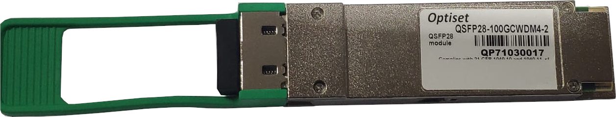 Модуль QSFP28, 100G, CPRI/100GBase Ethernet, CWDM4, 2km, 2xLC, Industrial