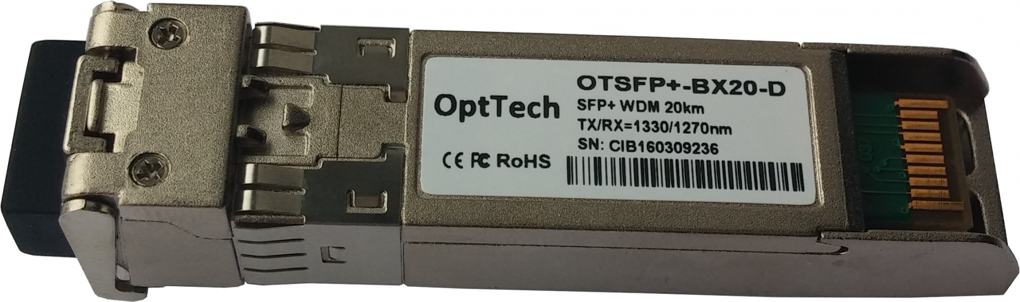 Модуль SFP+, WDM, TX/RX=1330/1270nm, 20km