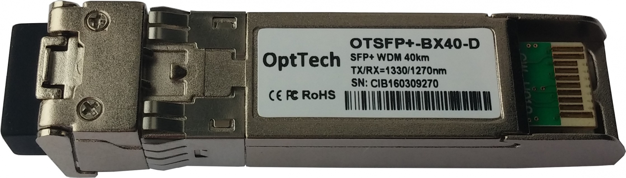Модуль SFP+, WDM, TX/RX=1330/1270nm, 40km