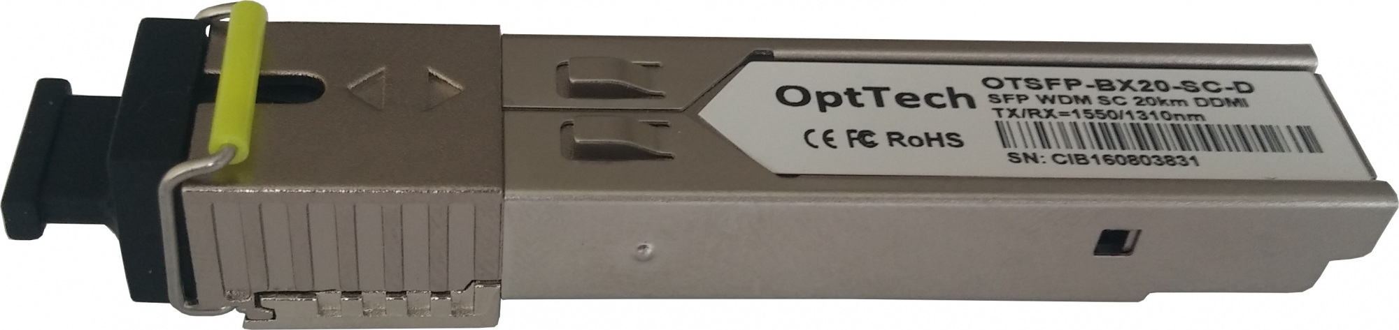 Модуль SFP, WDM, TX/RX=1550/1310nm, SC, 20km, DDMI