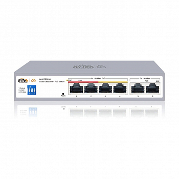Коммутатор настраиваемый Wi-Tek WI-PCES206, PoE 60Вт, порты 4FE PoE + 2FE, Easy Smart