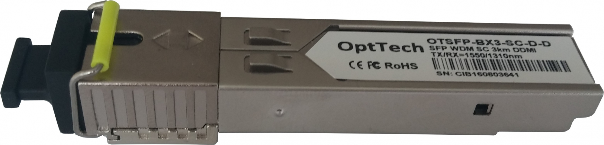 Модуль SFP, WDM, TX/RX=1550/1310nm, SC, 3km, DDMI
