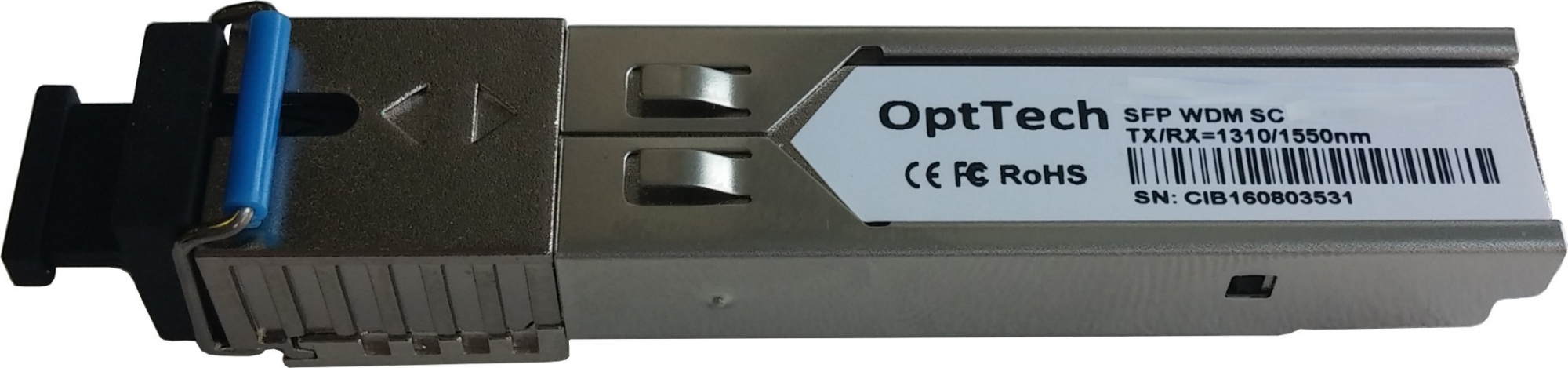 Модуль SFP, 155Mbps, WDM, TX/RX=1310/1550nm, SM, SC, 20km, DDMI