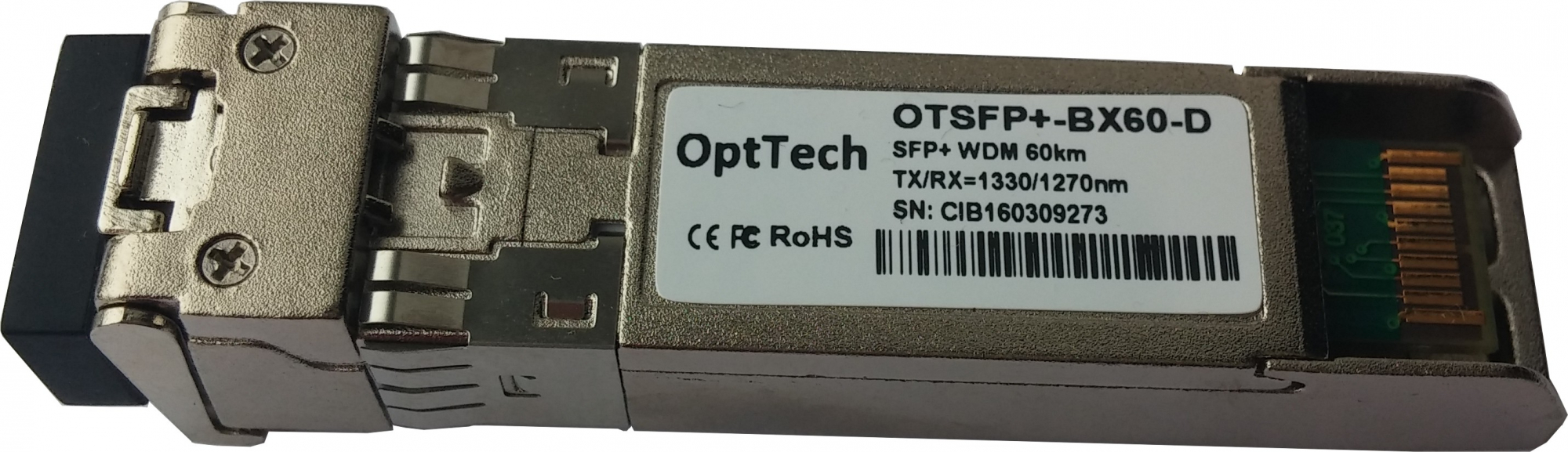 Модуль SFP+, WDM, TX/RX=1330/1270nm, 60km