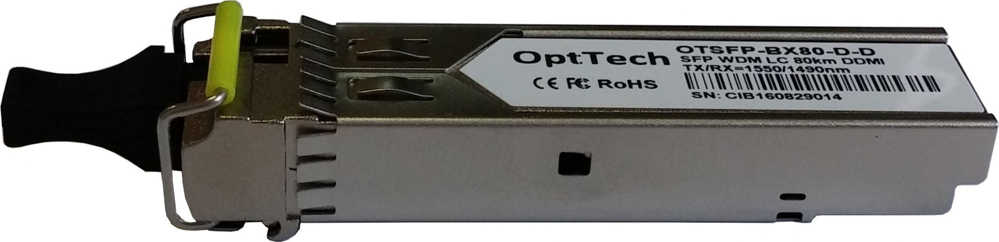 Модуль SFP, WDM, TX/RX=1550/1490nm, LC, 80km, DDMI